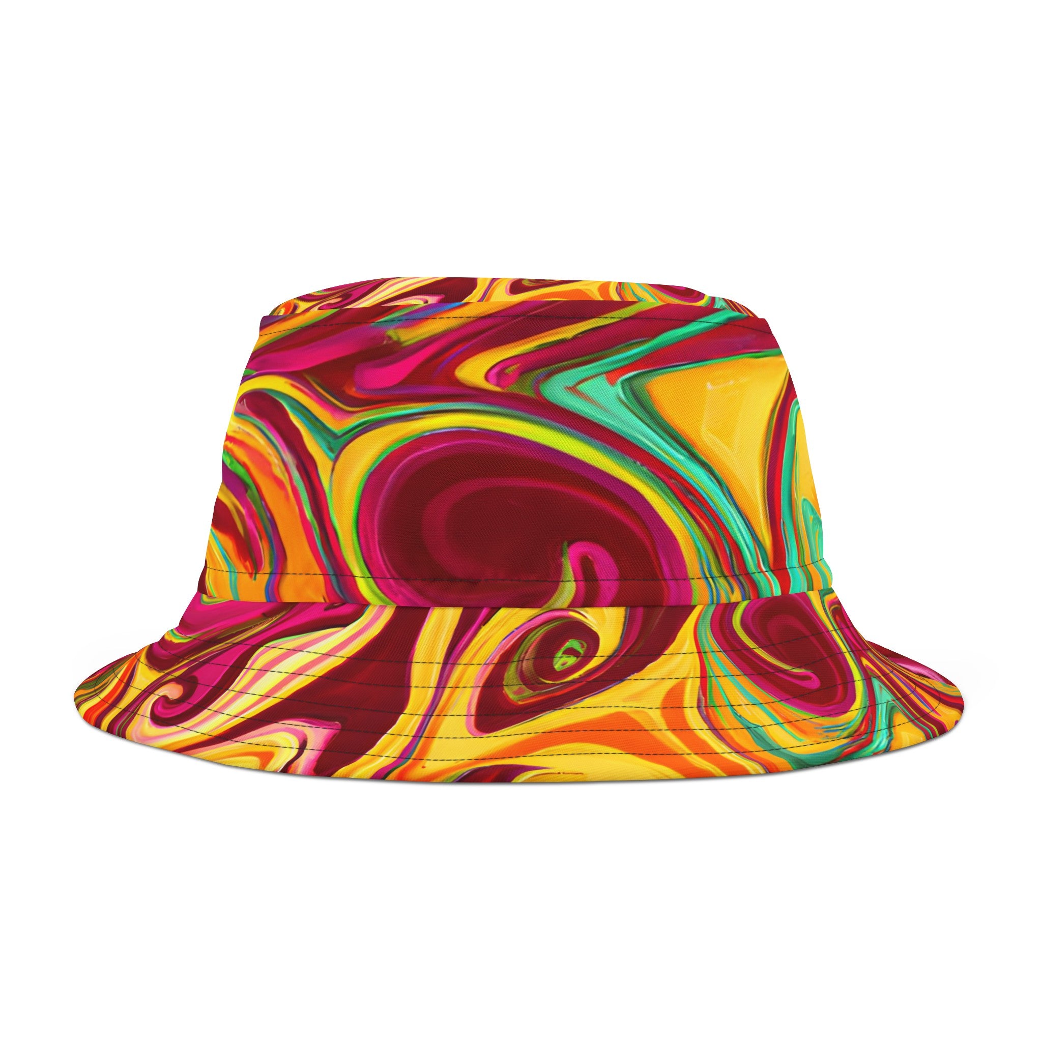 Aloha Fest Vibes Bucket Hat Bucket Hats at Acid Daddy Small Black Stitching