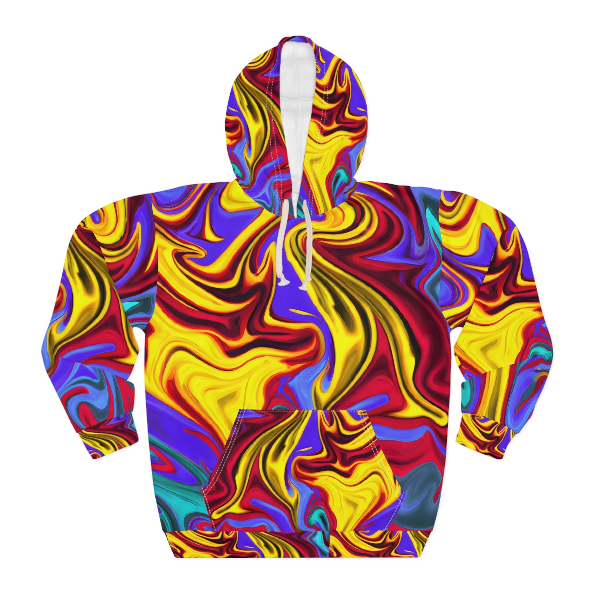 Trippy Yellow Swirl Unisex Pullover Hoodie