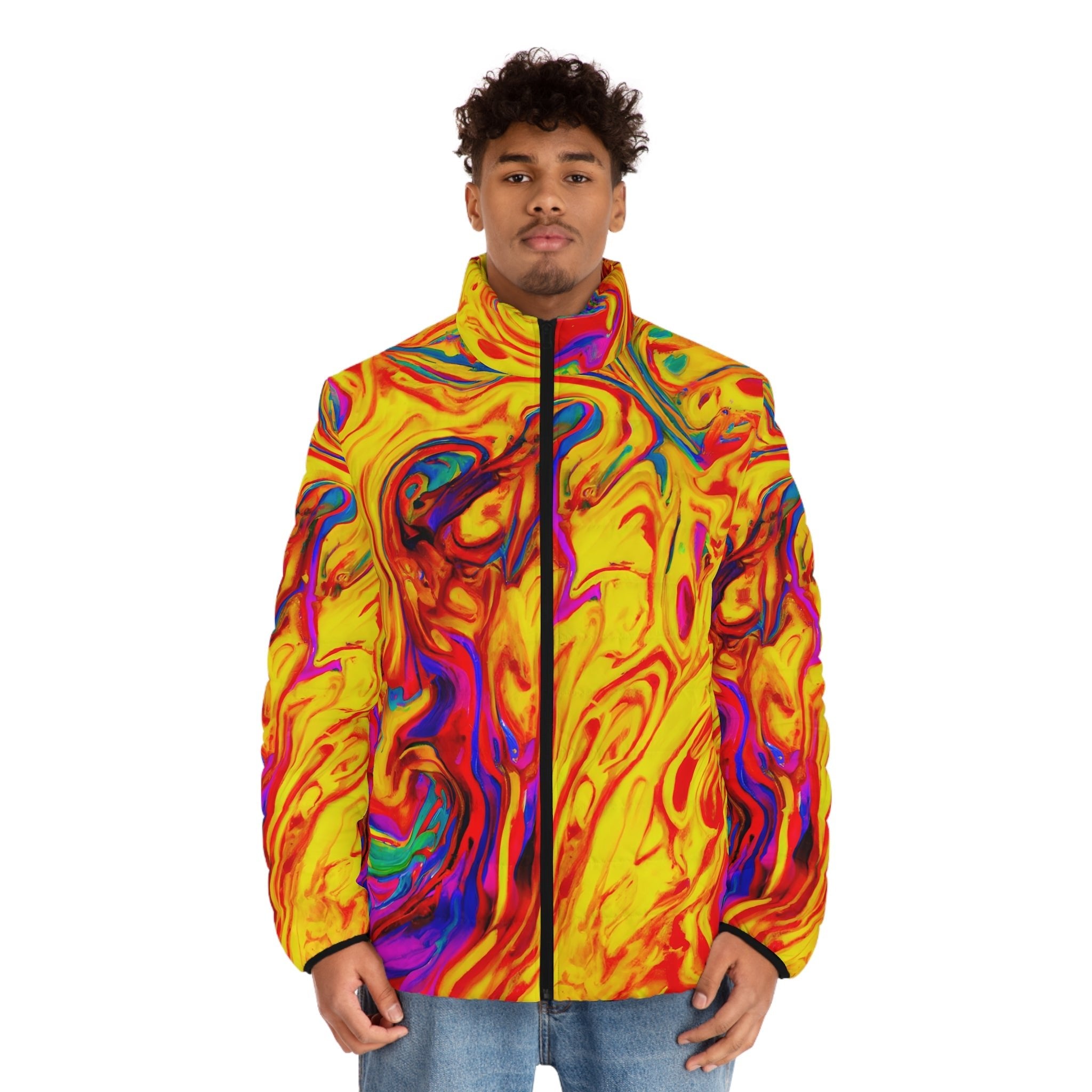 Men's Trippy Puffer Jackets by Acid Daddy - Acid Daddy