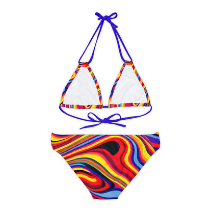 Women's Retro Swirl Strappy Bikini