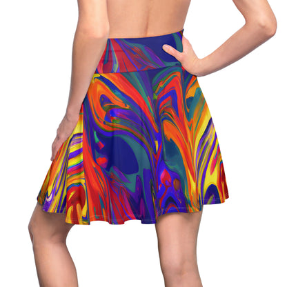 Skater Skirt - Women's Trippy Fire Skater Skirt - Acid Daddy