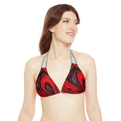 All Over Prints - Women's Raging Heart Stylish Strappy Bikini - Acid Daddy