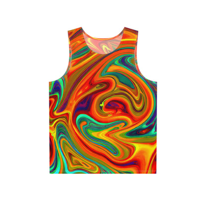 Festival Tank Tops - Trippy Orange Blast Tank Top - Acid Daddy