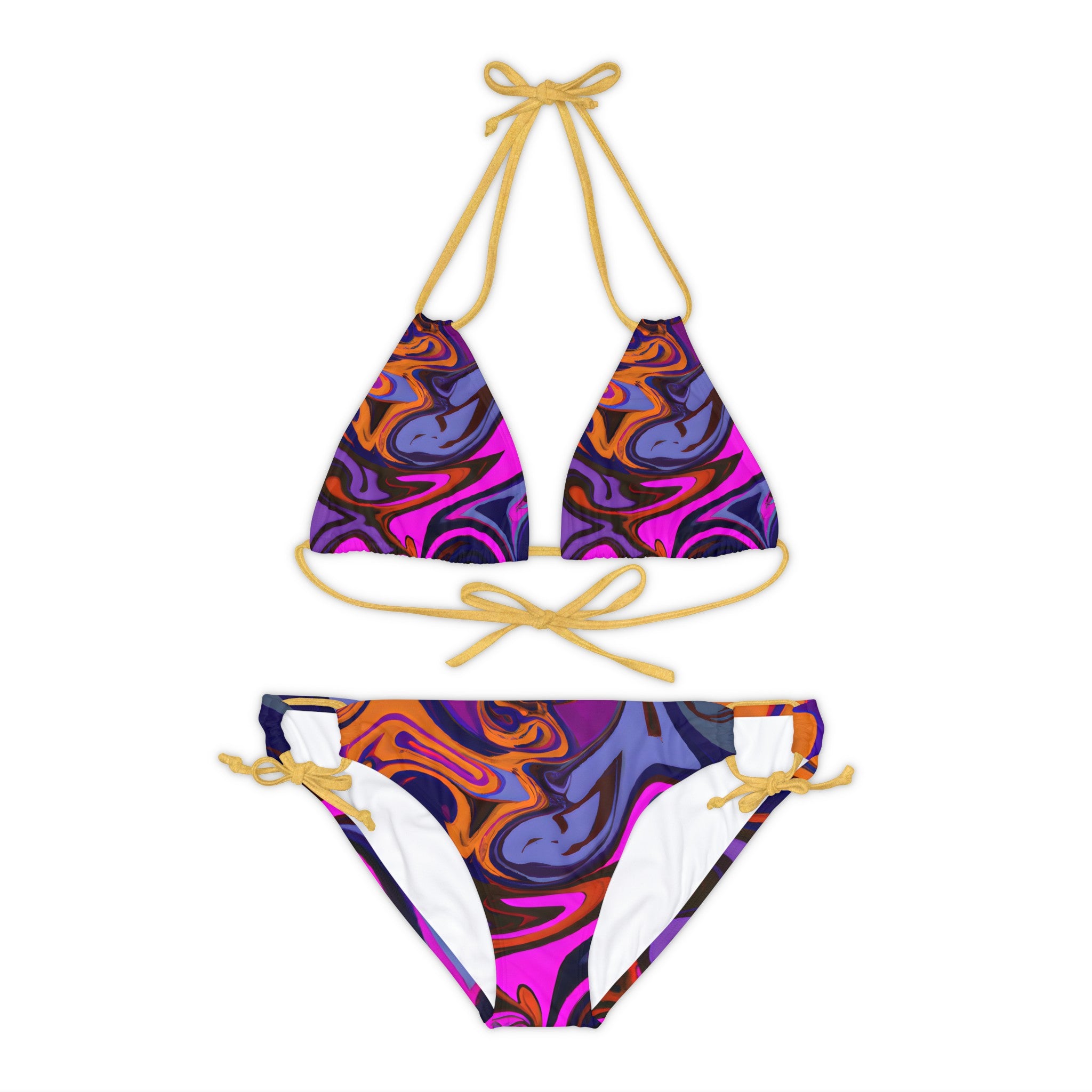 All Over Prints - Women's Vivid Visceral Strappy Bikini - Acid Daddy