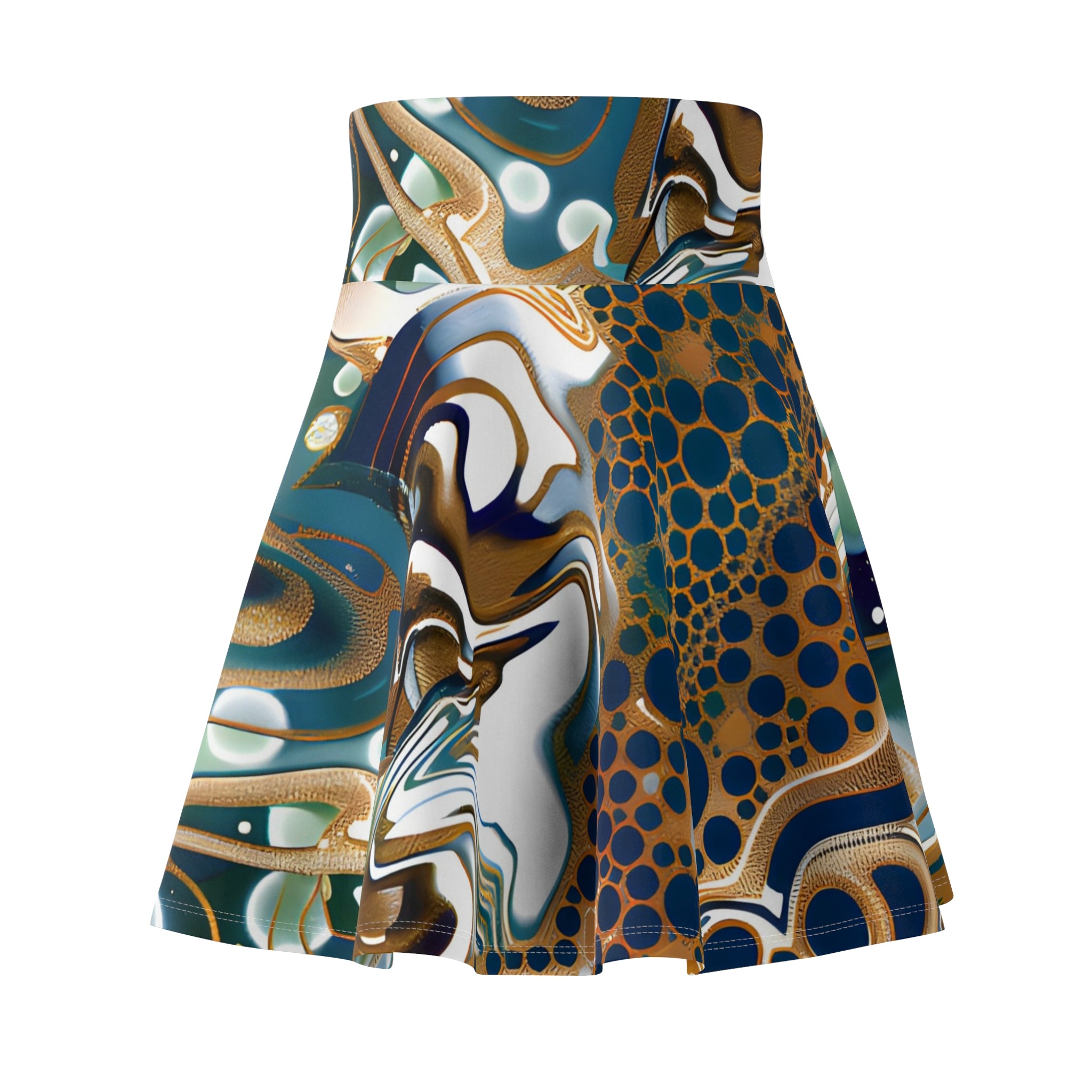 Festival Gear - All Over Prints - Women's Psychedelic Sapphire Skater Skirt - Acid Daddy