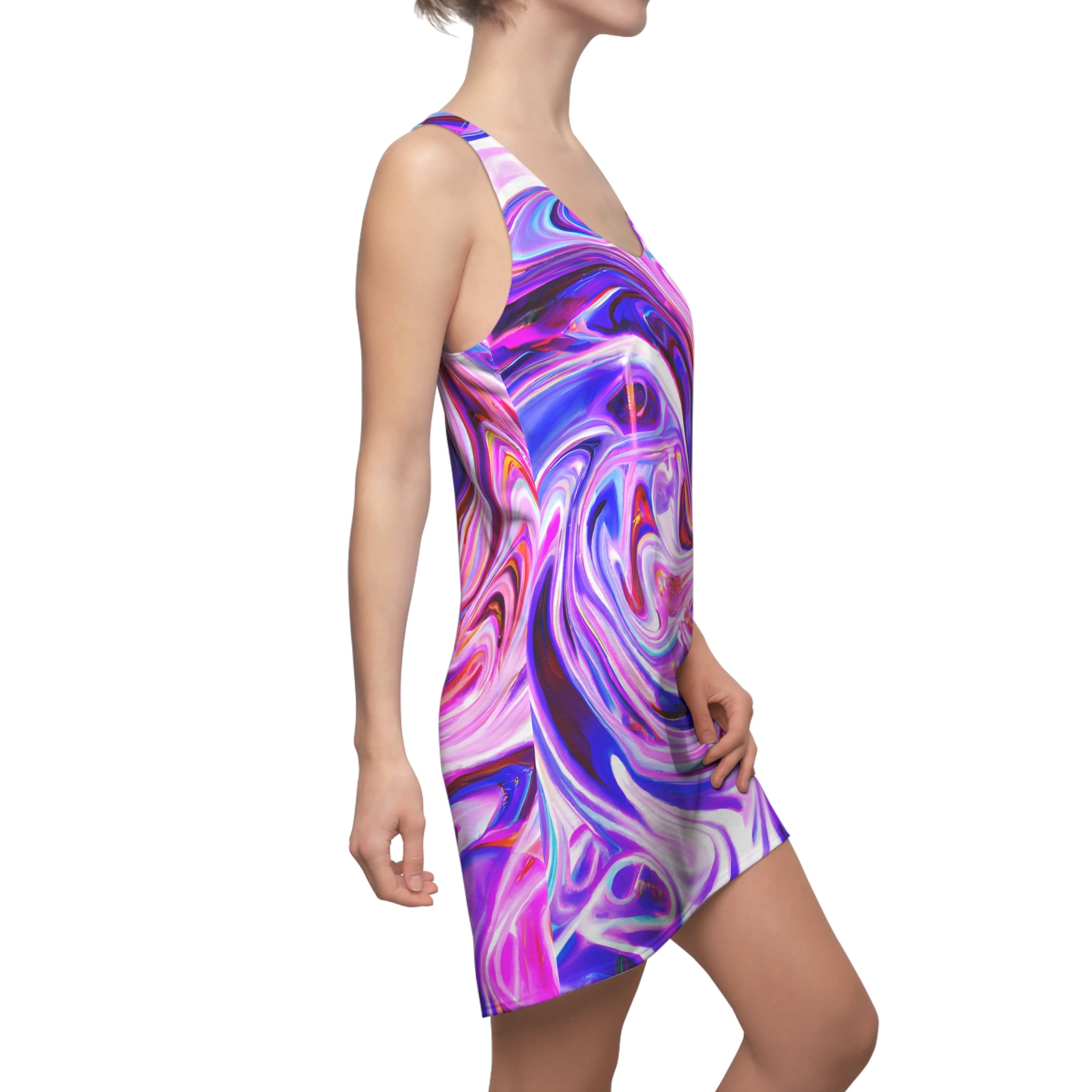 Psychedelic Purple Swirl Racerback Dress