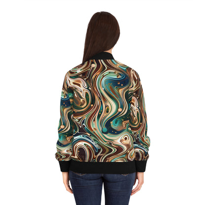 Women's Sapphire Pearl Emerald Bomber Jacket