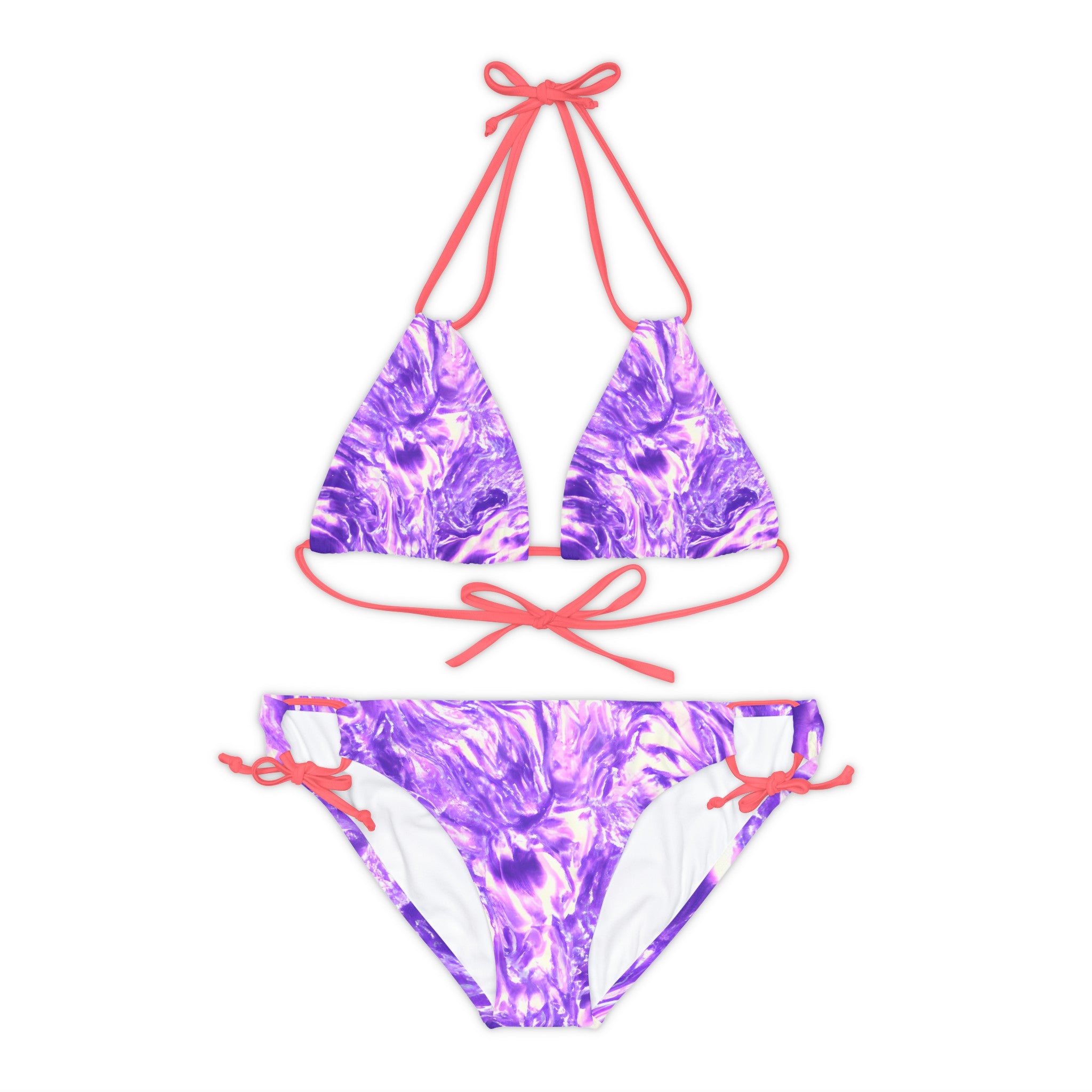 All Over Prints - Women's Lavender Mist Strappy Bikini - Acid Daddy