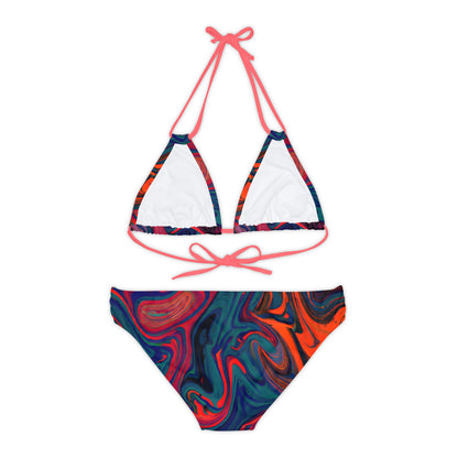 All Over Prints - Women's Painted Trip Strappy Bikini - Acid Daddy