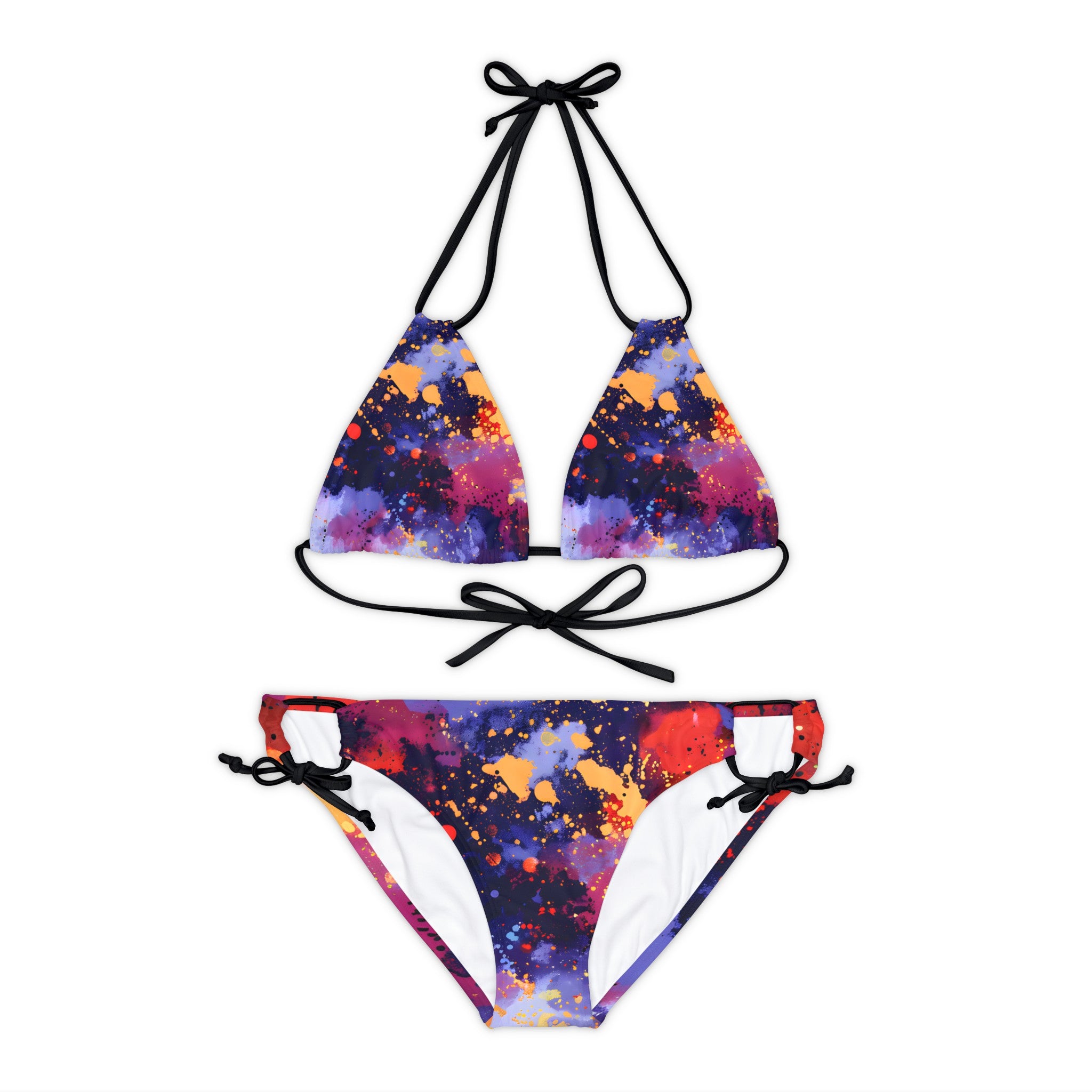 All Over Prints - Women's Tomato Splash Art Strappy Bikini - Acid Daddy