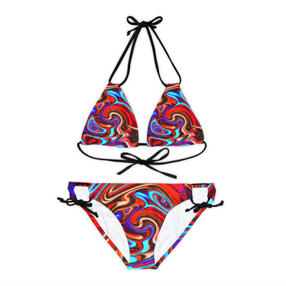 All Over Prints - Red Vortex Strappy Bikini - Acid Daddy