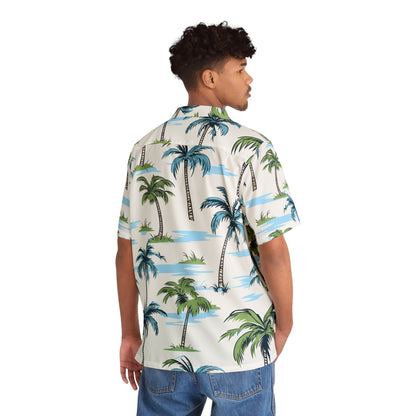 Hawaiian Shirts - Men's Tropical Blue Palms Hawaiian Shirt - Acid Daddy