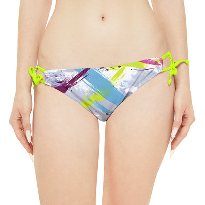 All Over Prints - Women's Sky Blue Splash Strappy Bikini - Acid Daddy