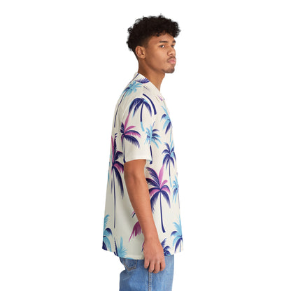 Festival Gear - Hawaiian Shirts - Men's Purple Palms Hawaiian Shirt - Acid Daddy