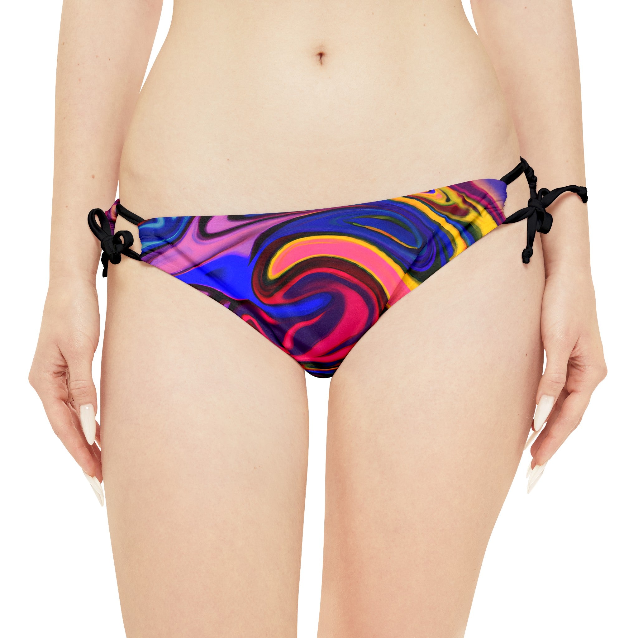 All Over Prints - Women's Quantum Blue Strappy Bikini - Acid Daddy