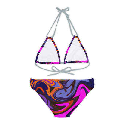 All Over Prints - Women's Vivid Visceral Strappy Bikini - Acid Daddy