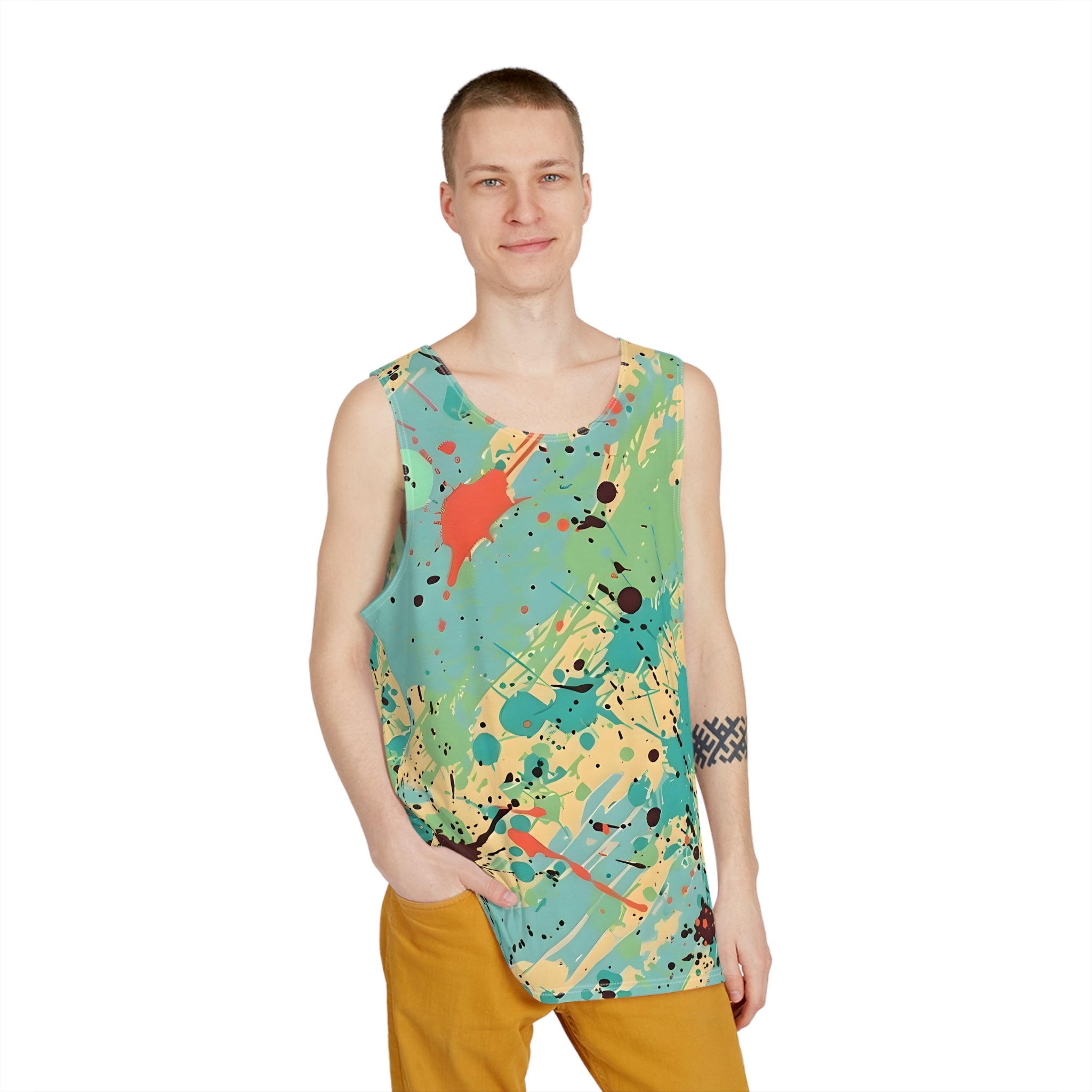 Tank Tops - Men's Tropical Splash Wave Tank Top - Acid Daddy