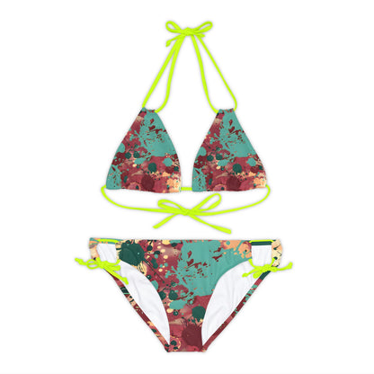 All Over Prints - Women's Peacock Splash Strappy Bikini - Acid Daddy