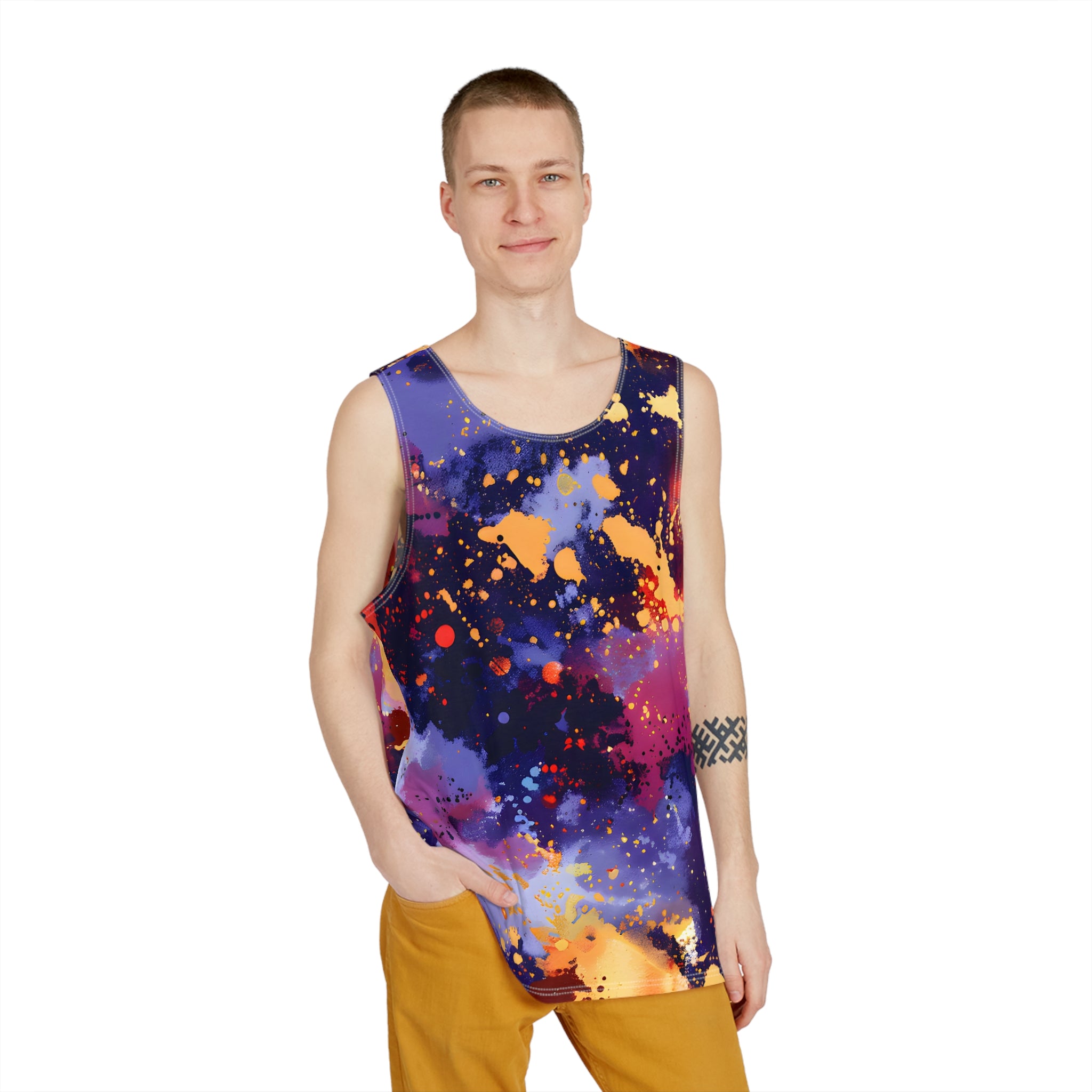 Men's Electric Tomato Splash Tank Top