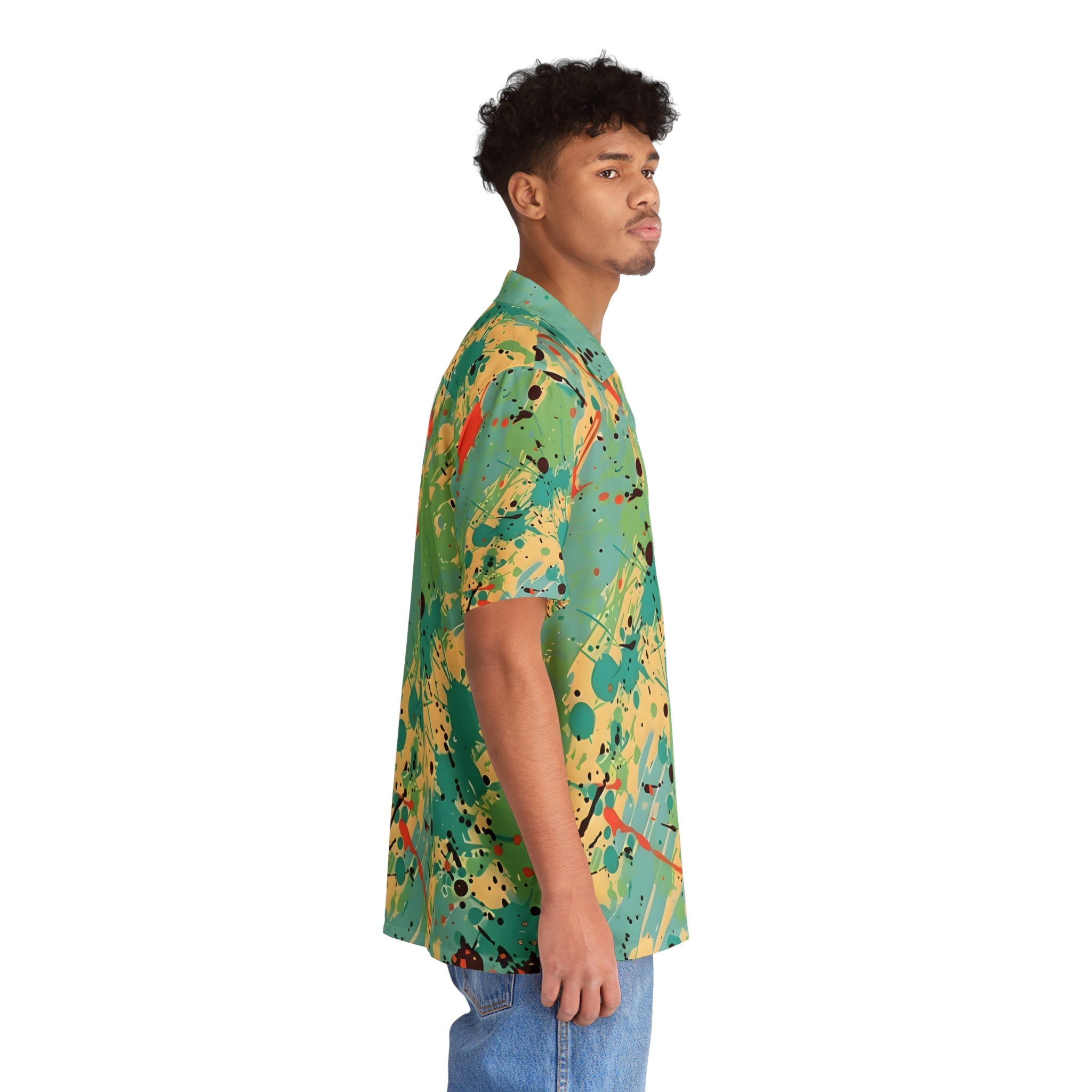 Hawaiian Shirts - Men's Cerulean Peach - Maroon Shirt Hawaiian - Acid Daddy