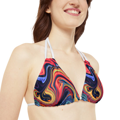 Women's Blue Flame Strappy Bikini