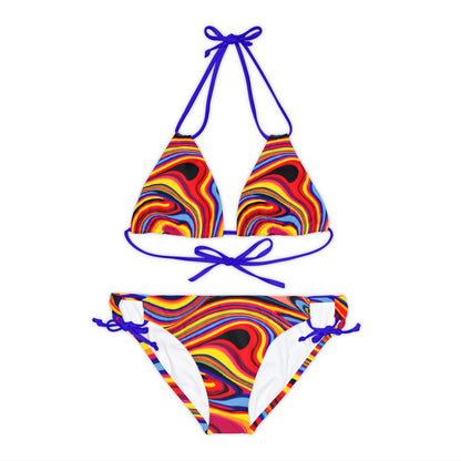 Women's Retro Swirl Strappy Bikini