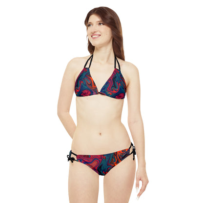 All Over Prints - Women's Painted Trip Strappy Bikini - Acid Daddy