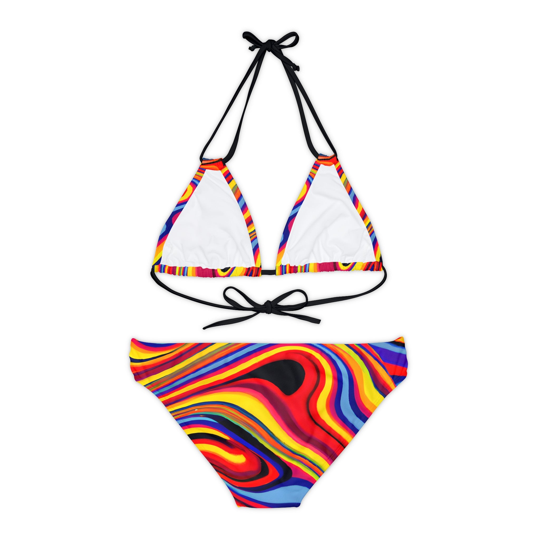 All Over Prints - Women's Retro Swirl Strappy Bikini - Acid Daddy