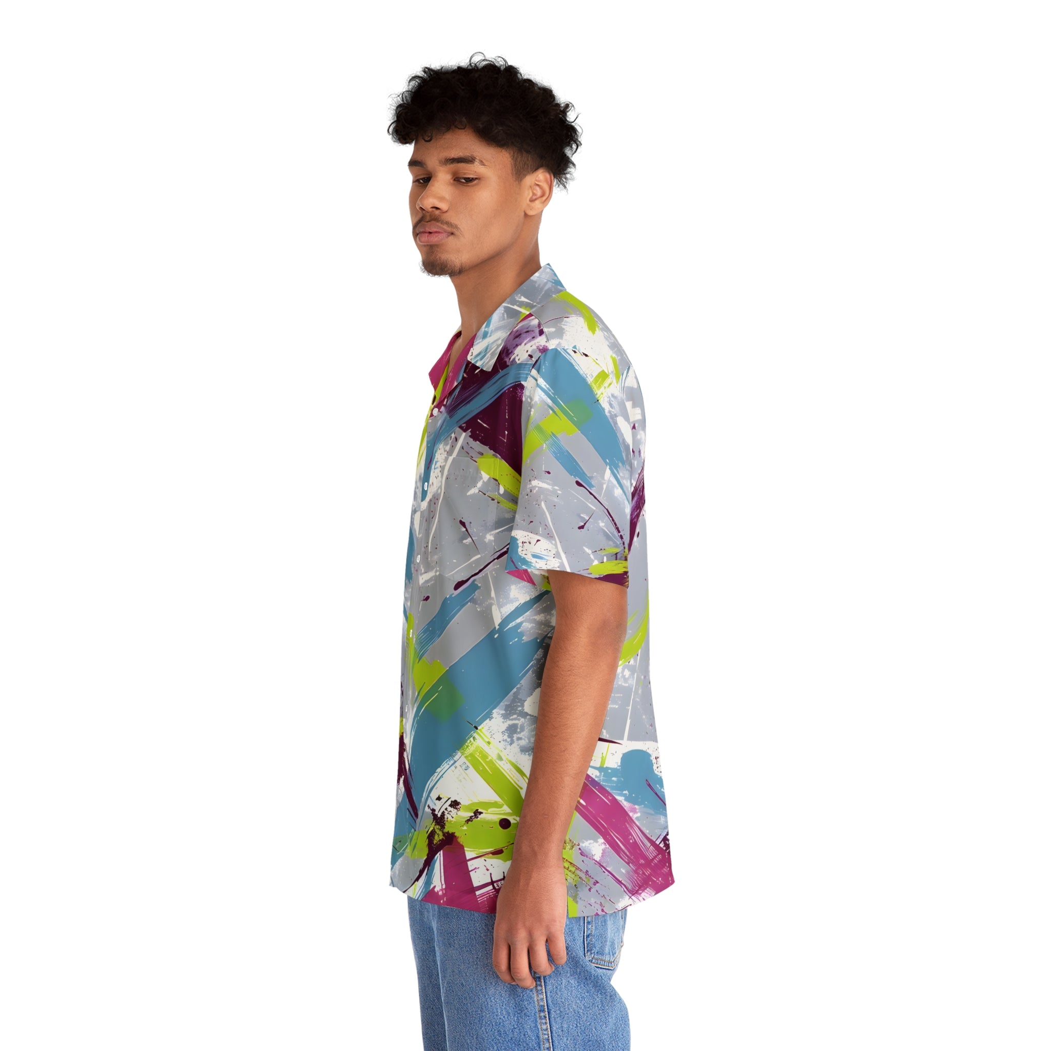 Hawaiian Shirts - Men's Tropical Color Mix Hawaiian Shirt - Acid Daddy