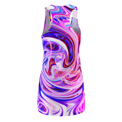 Psychedelic Purple Swirl Racerback Dress