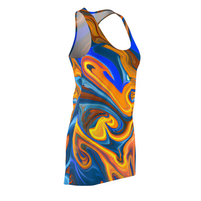 Trippy Blue Orange Racerback Dress