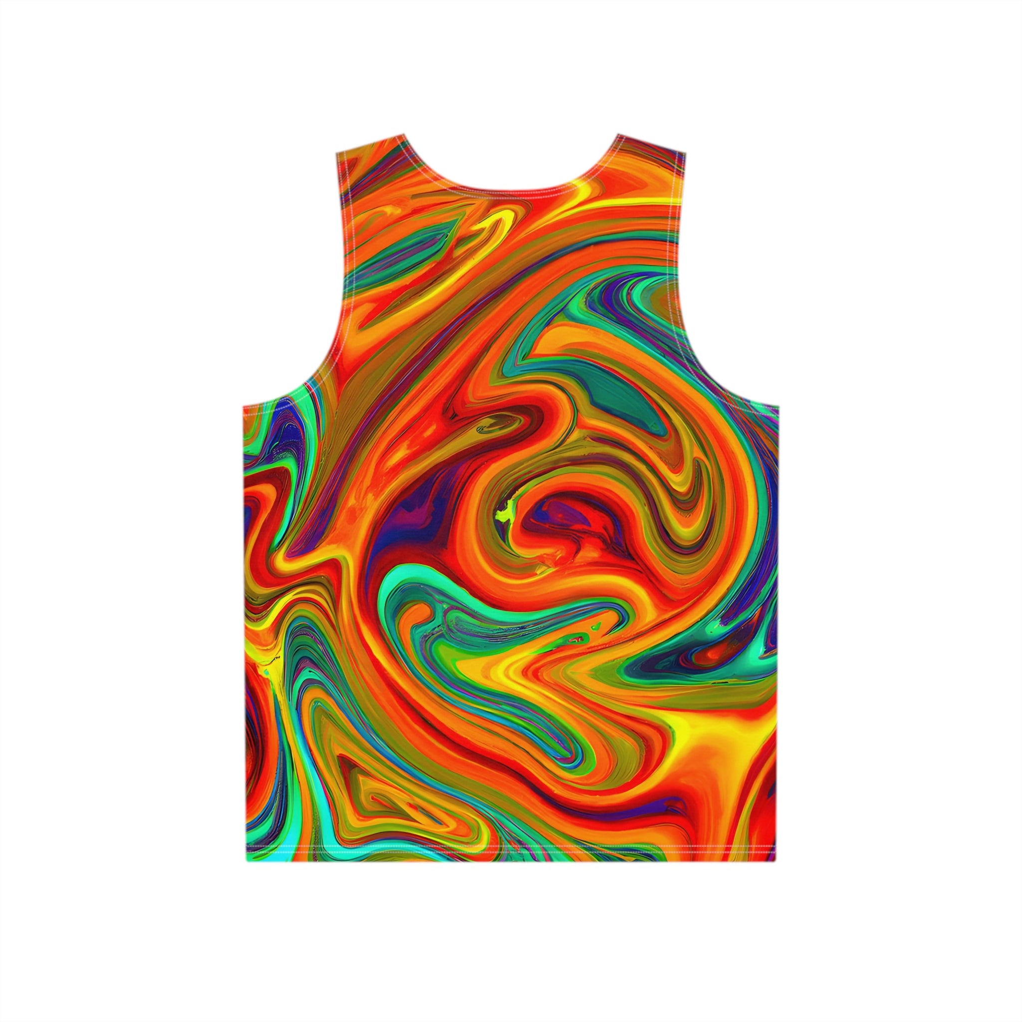 Festival Tank Tops - Trippy Orange Blast Tank Top - Acid Daddy