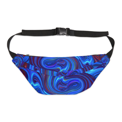 Fanny Packs - Vibrant Vortex Blue Rave Festival Fanny Pack (Large) - Acid Daddy