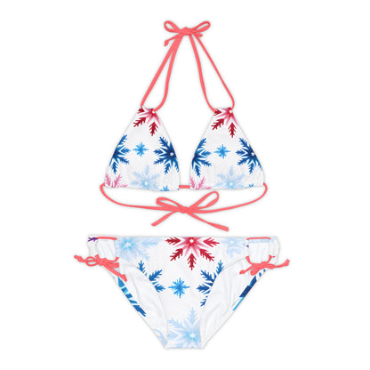 Festival Gear - All Over Prints - Women's Colorado Snowflakes Strappy Bikini - Acid Daddy