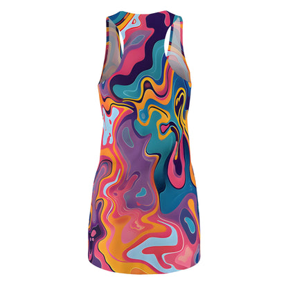 Psychedelic Peach Lilac Racerback Dress