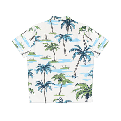 Hawaiian Shirts - Men's Tropical Blue Palms Hawaiian Shirt - Acid Daddy