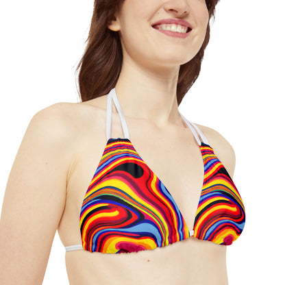 Women's Retro Swirl Strappy Bikini