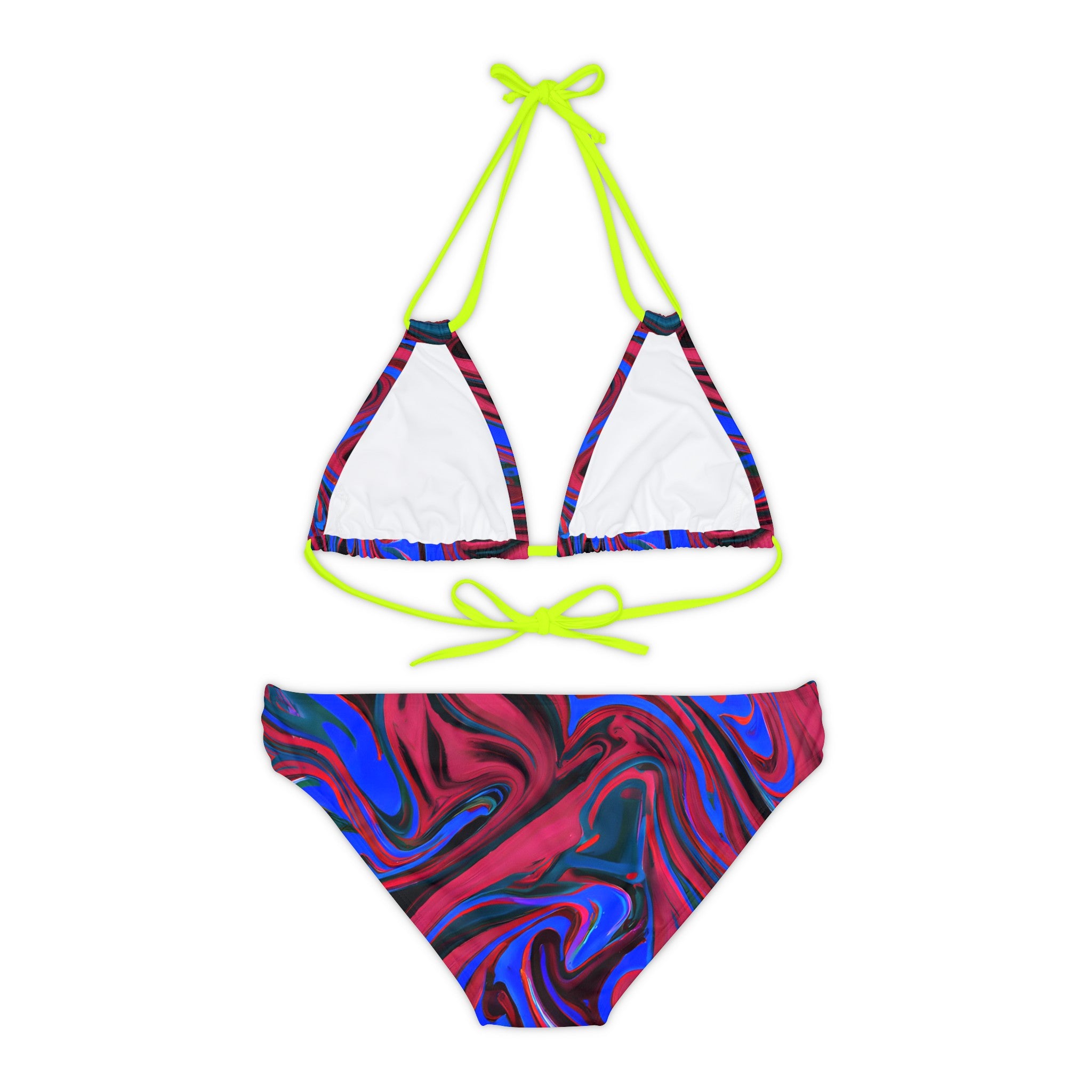 All Over Prints - Women's Ocean Blue Wave Strappy Bikini - Acid Daddy