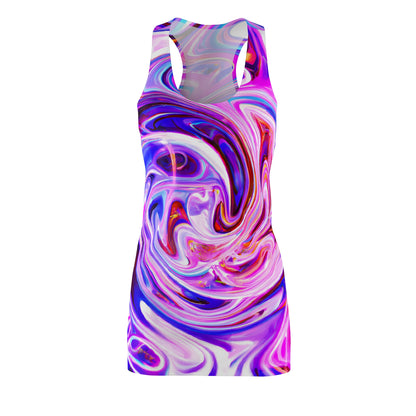 Psychedelic Purple Swirl Racerback Dress