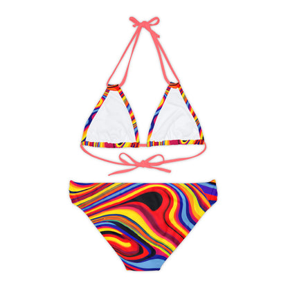 Women's Retro Swirl Strappy Bikini