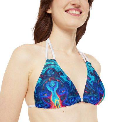 All Over Prints - Women's Whisper Flame Strappy Bikini - Acid Daddy