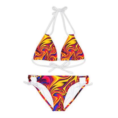 All Over Prints - Women's Tropical Fruit Fun Strappy Bikini - Acid Daddy