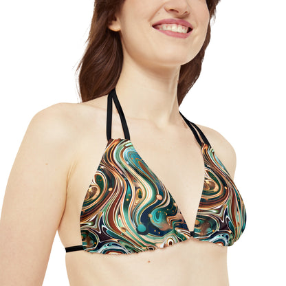 All Over Prints - Women's Emerald Sapphire Strappy Bikini - Acid Daddy