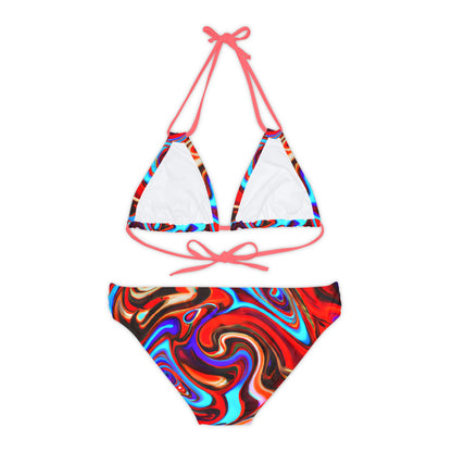 All Over Prints - Red Vortex Strappy Bikini - Acid Daddy