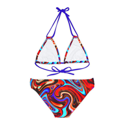 All Over Prints - Red Vortex Strappy Bikini - Acid Daddy