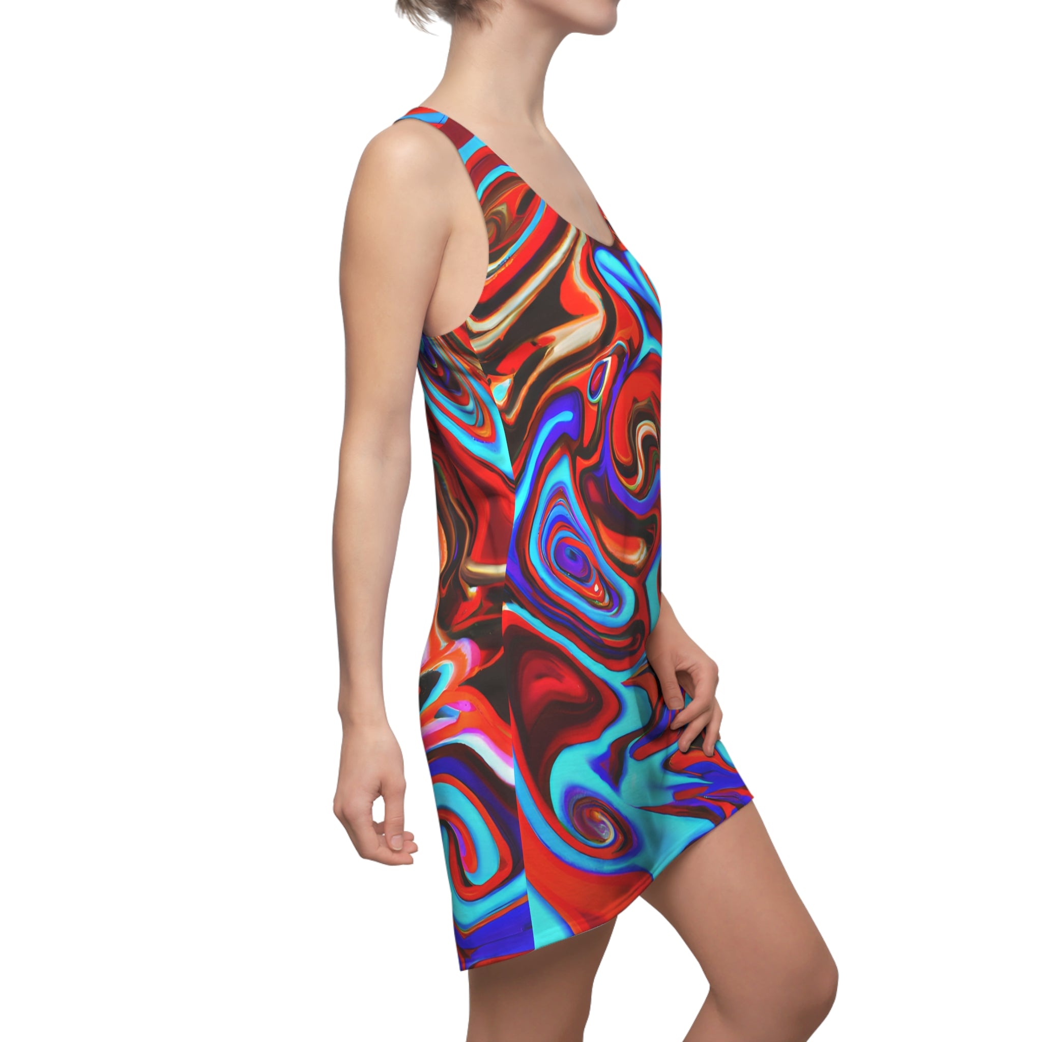 Red Vortex Racerback Dress