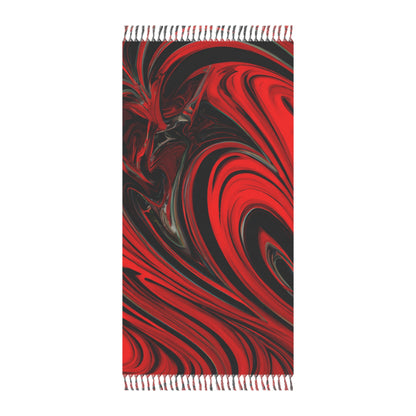 Beach Blankets - Raging Red Fest Vibes Boho Beach Blanket - Acid Daddy