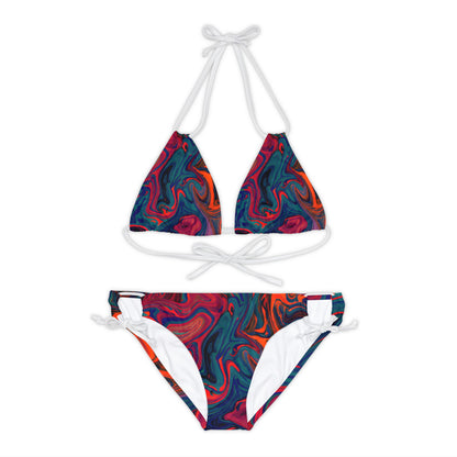 All Over Prints - Women's Painted Trip Strappy Bikini - Acid Daddy