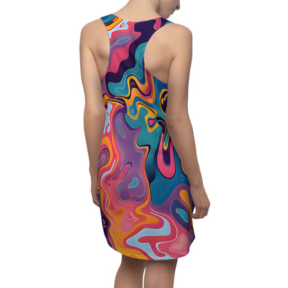 Psychedelic Peach Lilac Racerback Dress