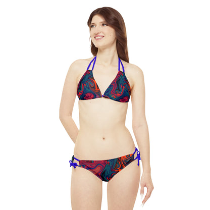 All Over Prints - Women's Painted Trip Strappy Bikini - Acid Daddy